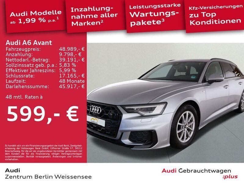 Florettsilber metallic Gebraucht 2024 Audi A6 S-Line Kombi | 48.989 € (Etwas zu teuer) - Bild 1/4