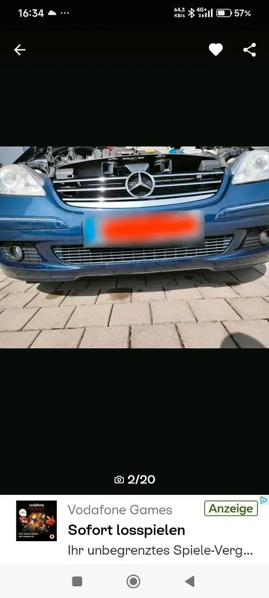 Używany Mercedes A170 116 KM (85 kW) 2007 Niebieski Sedan/Limuzyna