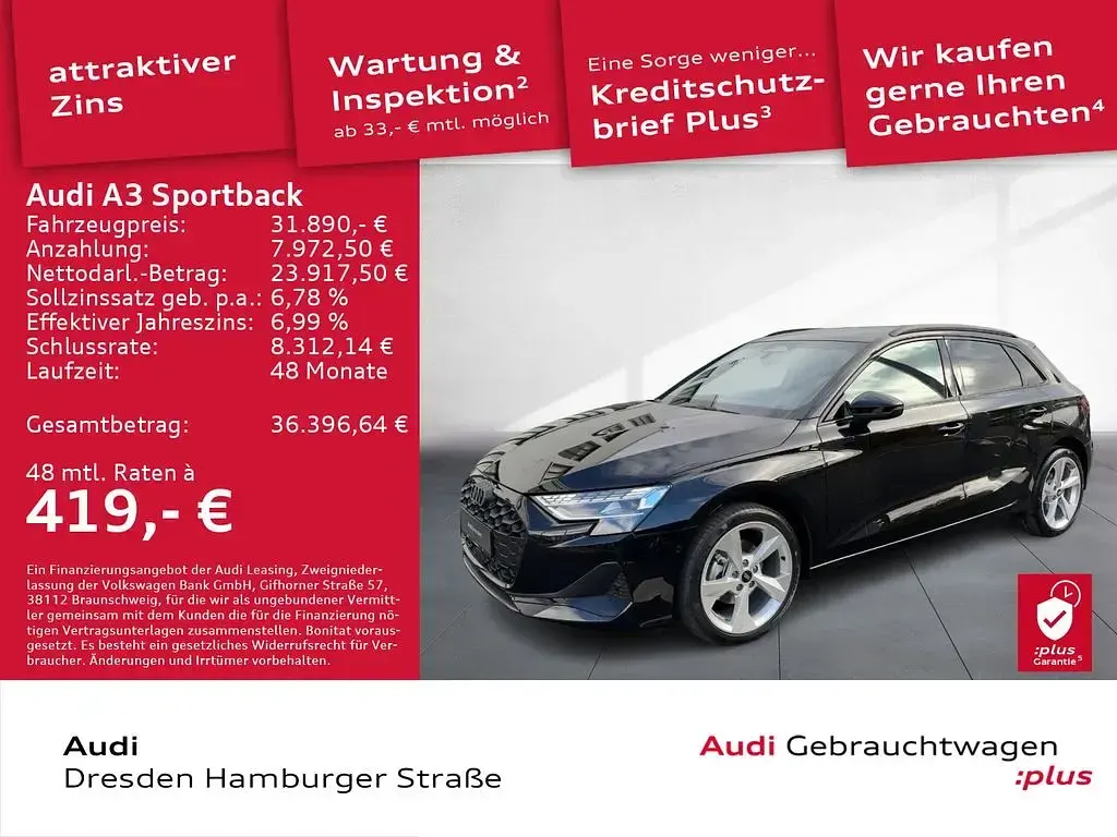 Gebraucht Audi A3 Advanced 116 PS (85 kW) 2026 Mythosschwarz metallic Limousine