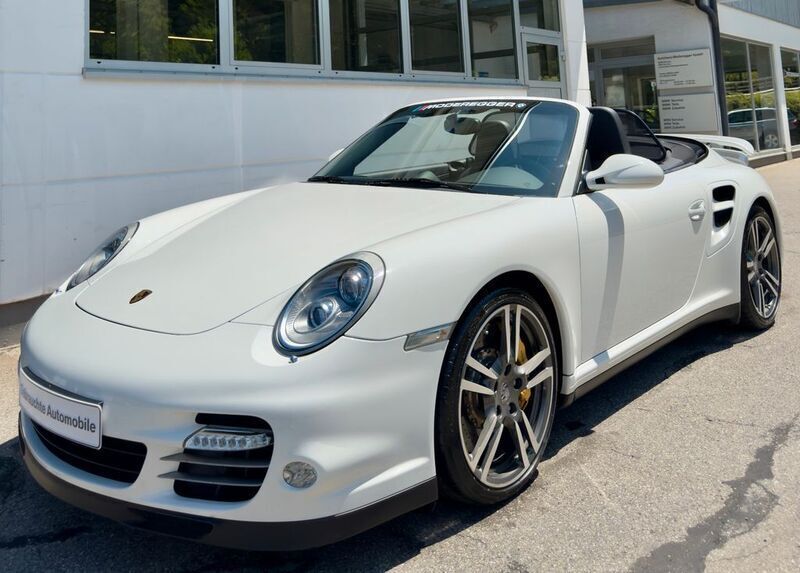 Carraraweiß metallic Gebraucht 2010 Porsche 911 Turbo S Cabriolet Chrono Cabrio | 125.000 € (Teuer) - Bild 1/4