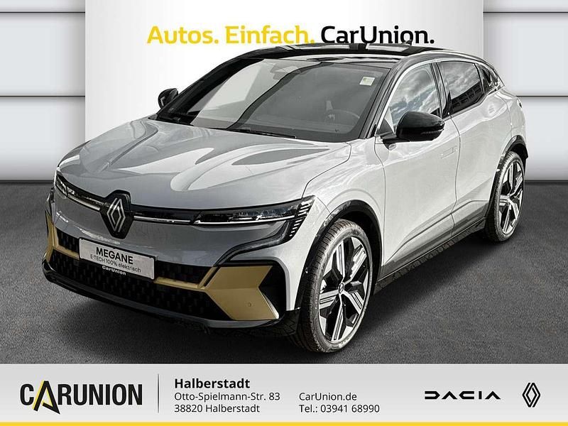 Rafalgrau metallic, black pea Gebraucht 2024 Renault Megane E-Tech Iconic Limousine | 32.895 € (Guter Preis) - Bild 1/4