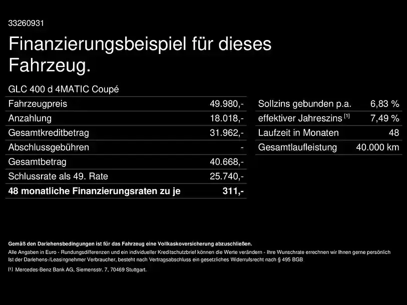 Gebraucht Mercedes GLC400d AMG 330 PS (242 kW) 2023 Weiß SUV