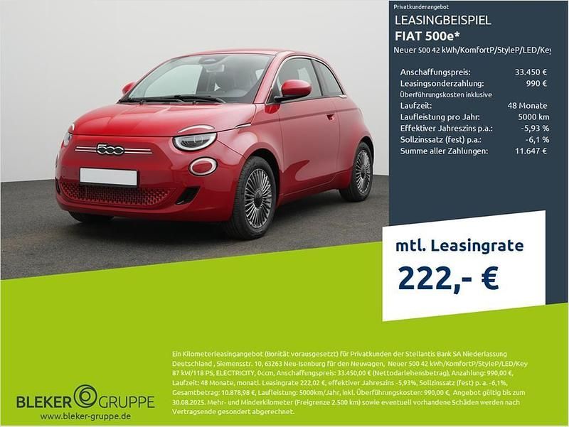 Rot by (red) Neu 2025 Fiat 500e Kleinwagen | 33.450 € (Etwas zu teuer) - Bild 1/3