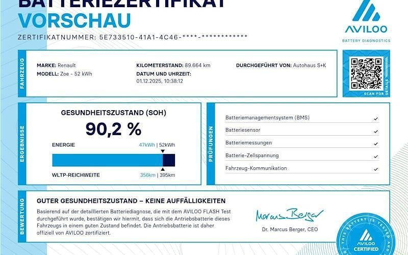 Gebraucht Renault Zoe Experience 100 kW (136 PS) 2020 Aquamarinblau (blau) Kleinwagen