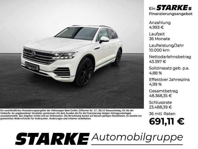 Weiß (pure white) Gebraucht 2022 VW Touareg Elegance SUV | 48.390 € (Etwas zu teuer) - Bild 1/4