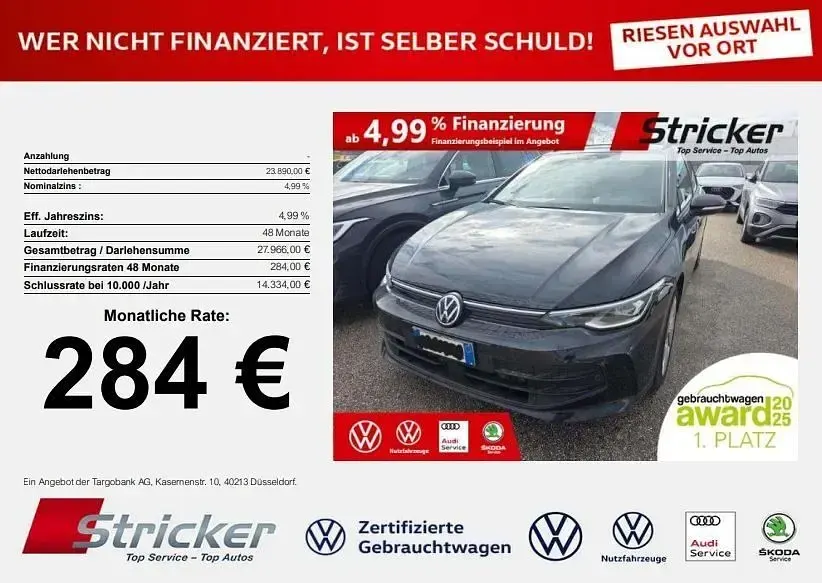 Gebraucht VW Golf VIII Life 150 PS (110 kW) 2024 Grenadillschwarz metallic (metallic) Kombi