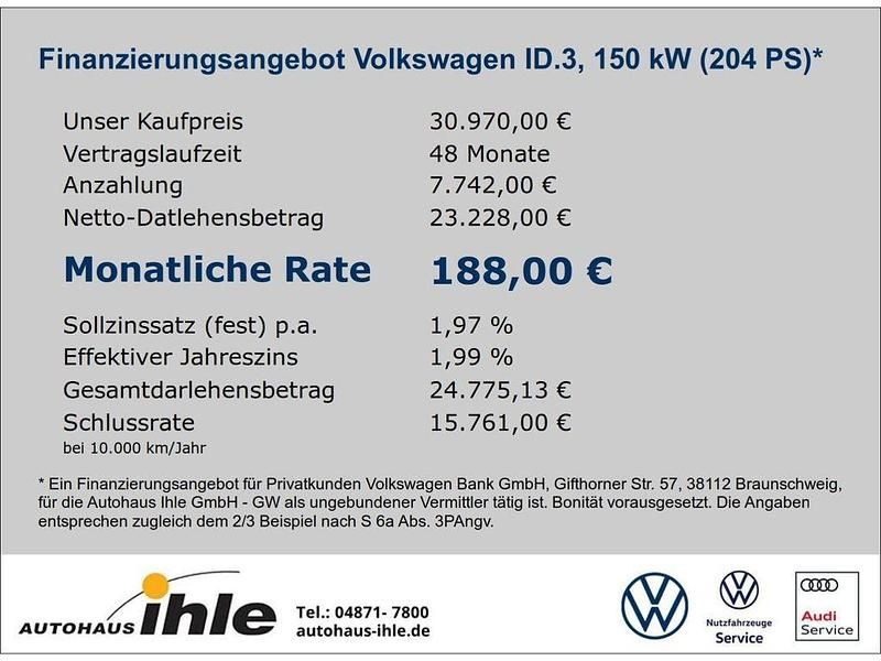 Gebraucht VW ID.3 Pro 150 kW (204 PS) 2024 Weiss Kleinwagen