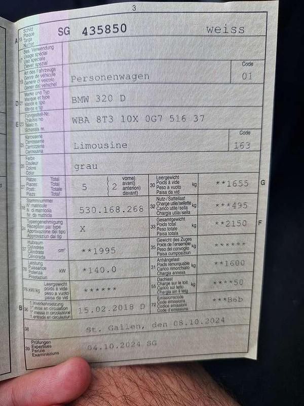 Grau Gebraucht 2018 BMW 320 Sport Line Kleinwagen | 19.800 € - Bild 1/4