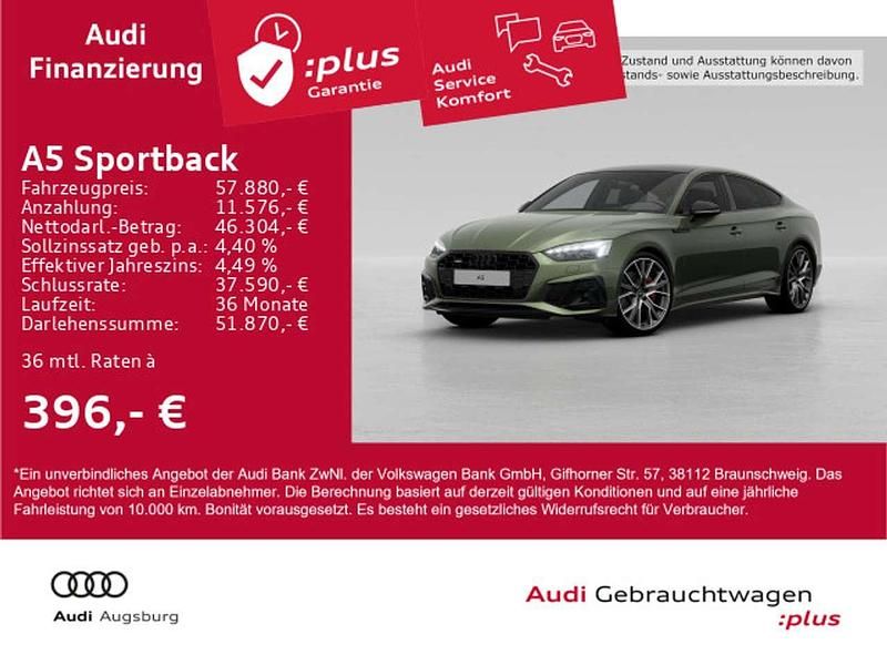 Distriktgrün metallic Gebraucht 2024 Audi A5 S-Line Coupé | 57.880 € (Etwas zu teuer) - Bild 1/4