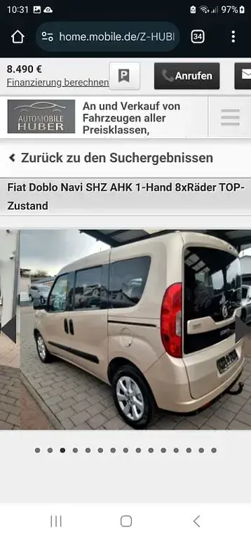 Gebraucht Fiat Doblò Lounge 120 PS (88 kW) 2016 Beige Van / Kleinbus
