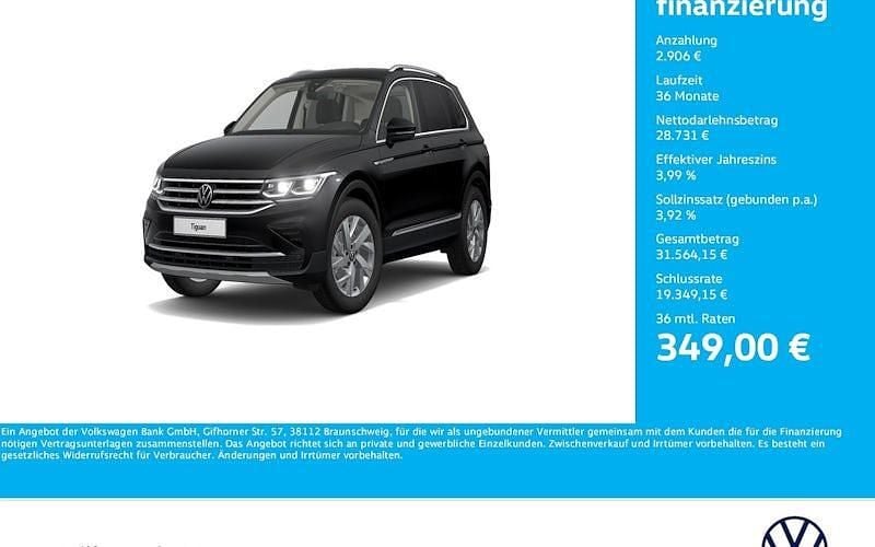 Schwarz Gebraucht 2022 VW Tiguan Elegance SUV | 31.637 € (Guter Preis) - Bild 1/4
