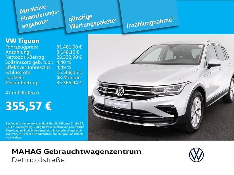 Silber Gebraucht 2022 VW Tiguan Elegance SUV | 31.481 € (Fairer Preis) - Bild 1/2
