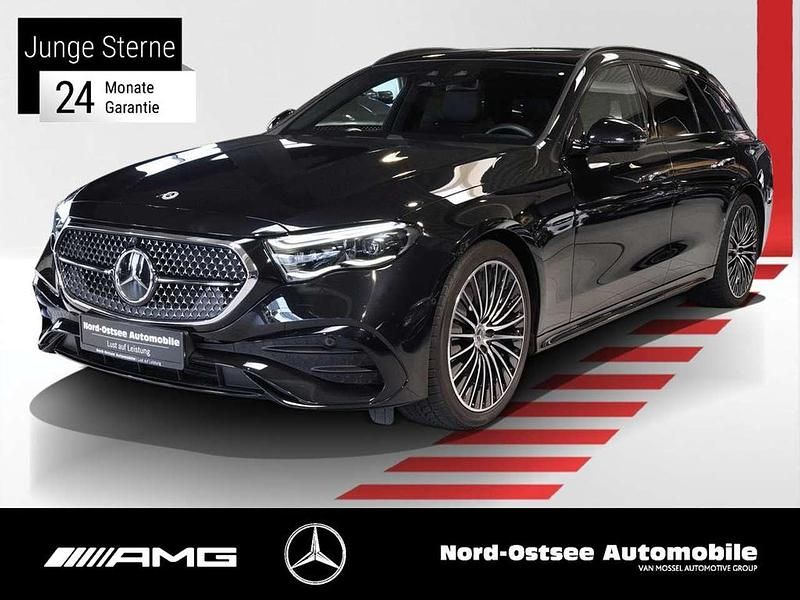 Metalliclack obsidianschwarz Gebraucht 2024 Mercedes E220 AMG Kombi | 58.490 € - Bild 1/4