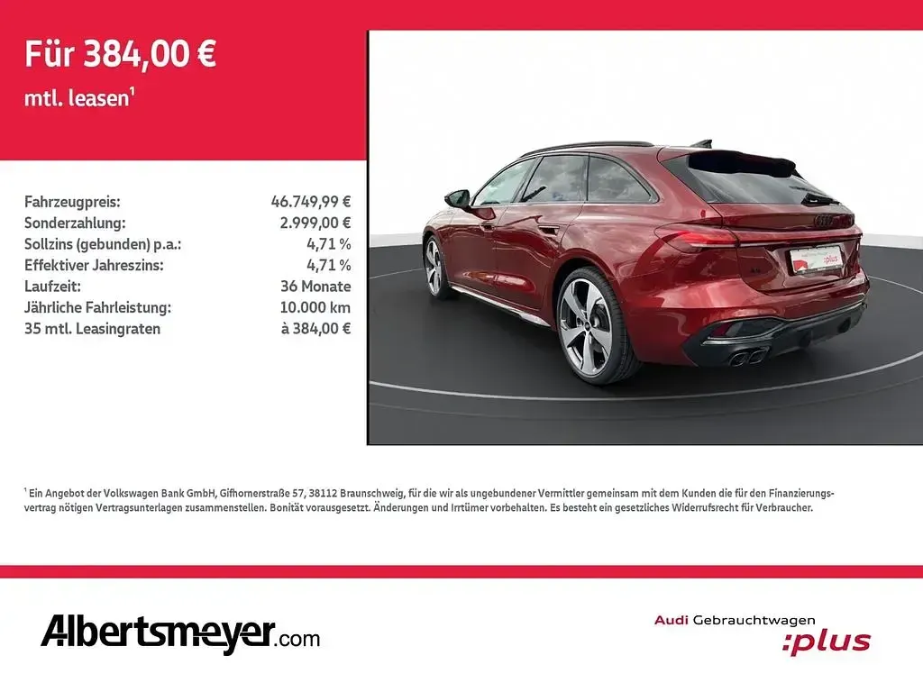 Gebraucht Audi A5 S-Line 204 PS (150 kW) 2025 Grenadinerot metallic Kombi