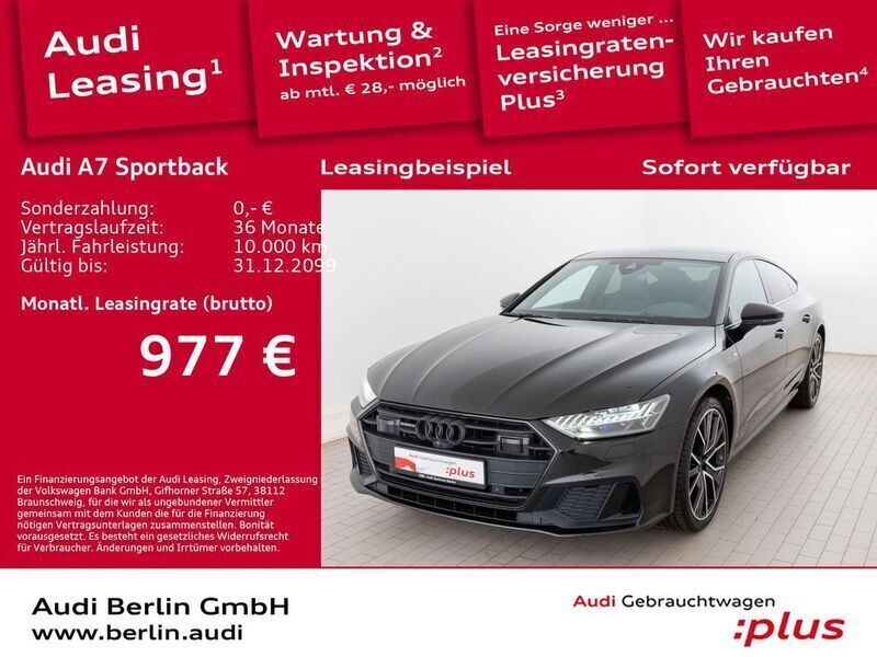 Mythosschwarz metallic Gebraucht 2022 Audi A7 Sportback Ambiente Kleinwagen | 55.900 € (Teuer) - Bild 1/3