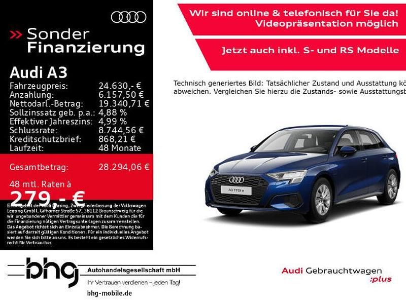 Blau Gebraucht 2022 Audi A3 e-tron Advanced Kleinwagen | 24.630 € (Guter Preis) - Bild 1/4