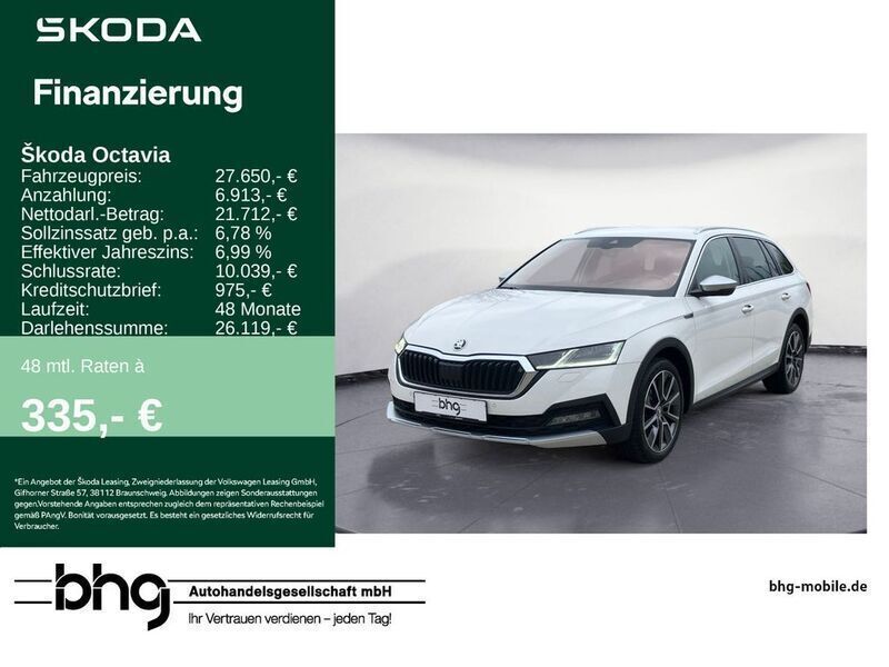 Weiß Gebraucht 2022 Skoda Octavia Scout 4x4 Kombi | 27.650 € (Fairer Preis) - Bild 1/4