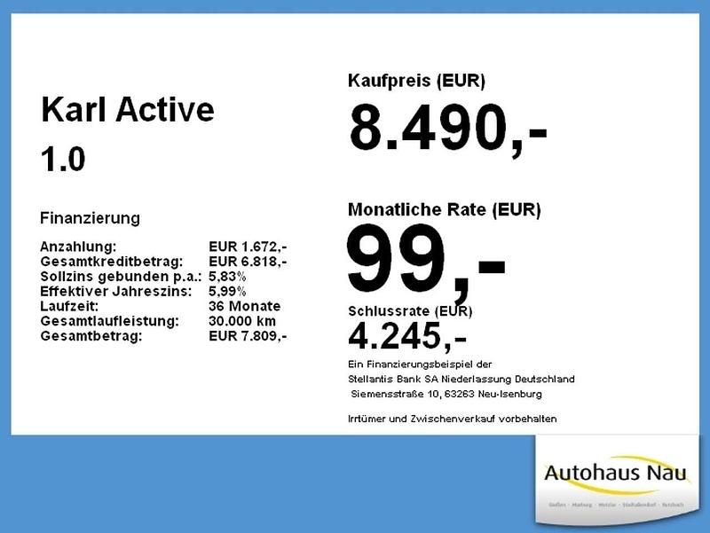 Gebraucht Opel Karl Active 73 PS (53 kW) 2018 Schnee weiß Kleinwagen