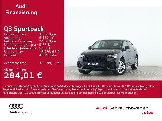 Mythosschwarz metallic Gebraucht 2023 Audi Q3 Sportback S-Line SUV | 30.810 € (Superpreis) - Bild 1/4
