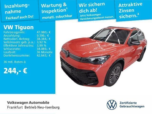 Persimmon red metallic/persimmon red met (metallic) Gebraucht 2024 VW Tiguan R-line SUV | 47.980 € (Superpreis) - Bild 1/4