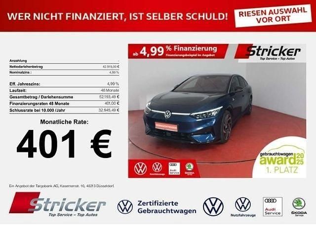 Blau (aquamarinblau metallic) Gebraucht 2024 VW ID.7 Pro Limousine | 42.919 € (Superpreis) - Bild 1/4