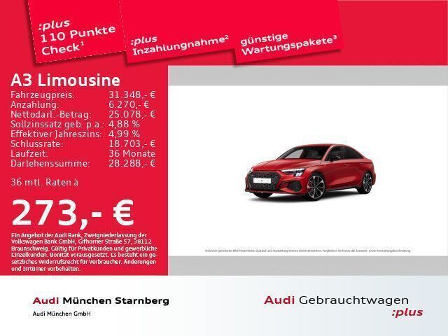 Rot Gebraucht 2022 Audi A3 S-Line Limousine | 33.975 € (Teuer) - Bild 1/2