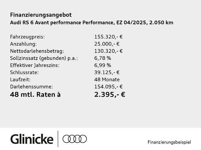 Gebraucht Audi RS6 Performance 630 PS (463 kW) 2025 Mythosschwarz metallic Kombi