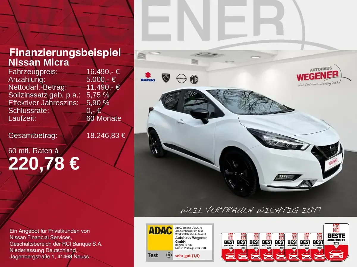Gebraucht Nissan Micra 92 PS (67 kW) 2023 Weiß Kleinwagen