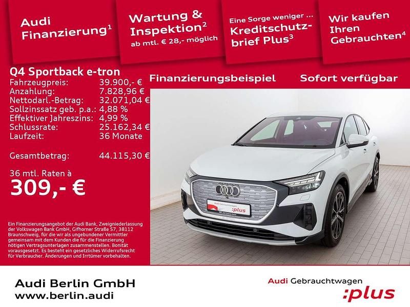 Gletscherweiß metallic Gebraucht 2022 Audi Q4 e-tron SUV | 39.900 € (Fairer Preis) - Bild 1/3