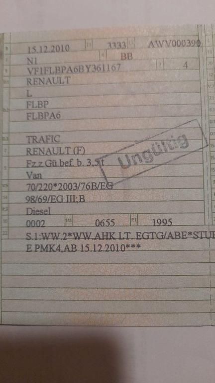 Gebraucht Renault Trafic 110 PS (80 kW) 2010 Weiß Van / Kleinbus