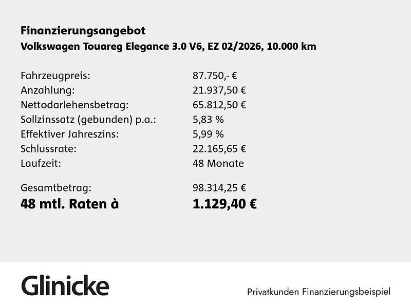 Gebraucht VW Touareg Elegance 286 PS (210 kW) 2026 Grenadillschwarz metallic SUV