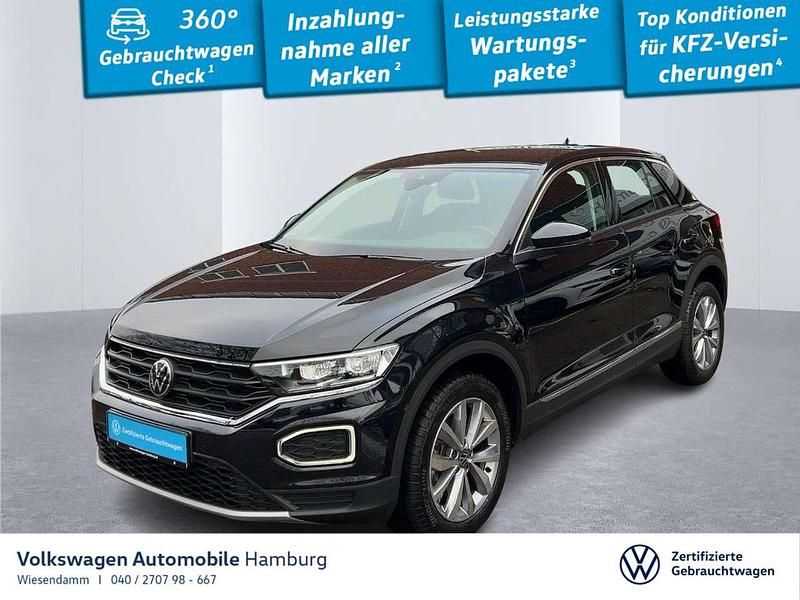 2t deep black perleffekt (metallic) Gebraucht 2021 VW T-Roc Style SUV | 27.450 € (Fairer Preis) - Bild 1/3