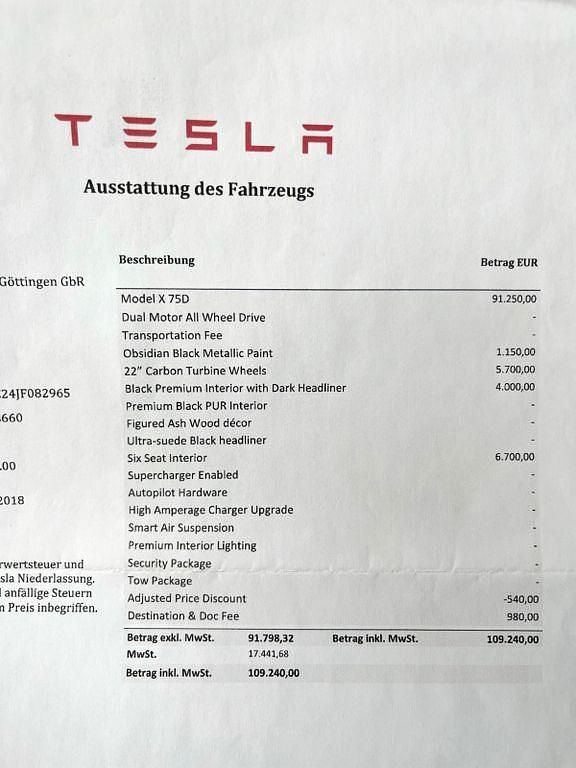 Brugt Tesla Model X 386 kW (525 HK) 2018 Sort SUV