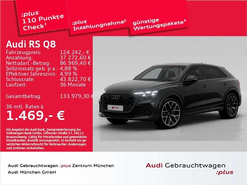 Mythosschwarz metallic Gebraucht 2025 Audi RS Q8 Ambiente SUV | 124.242 € (Fairer Preis) - Bild 1/2