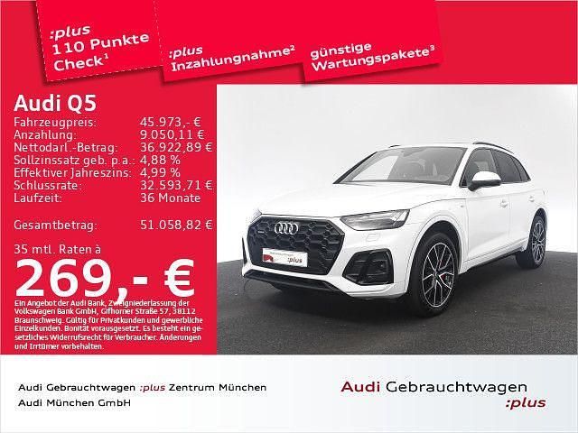 Gletscherweiß metallic Gebraucht 2023 Audi Q5 S-Line SUV | 45.973 € (Teuer) - Bild 1/2