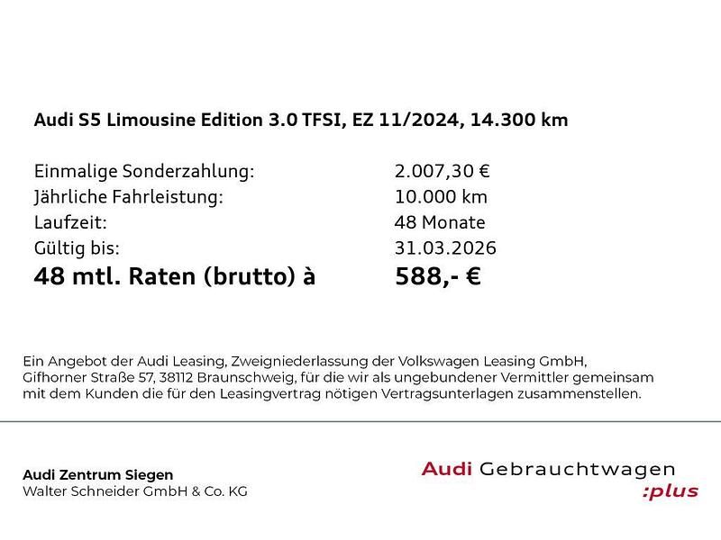 Gebraucht Audi S5 Edition .1 367 PS (269 kW) 2024 Firmamentblau metallic (metallic) Limousine