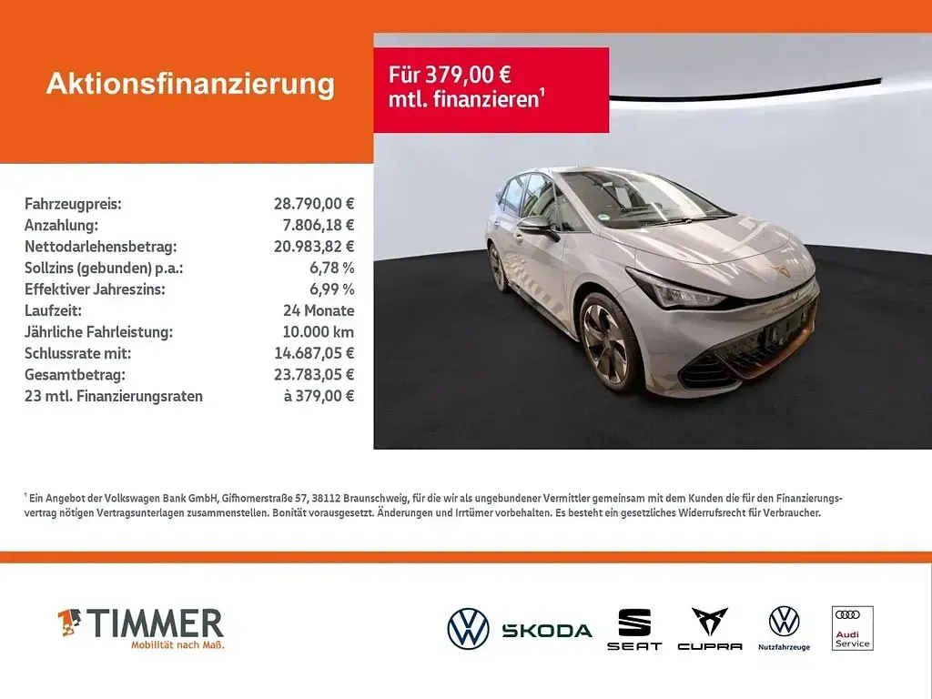 Używany Cupra Born e-Boost 169 kW (231 KM) 2023 Szary Hatchback