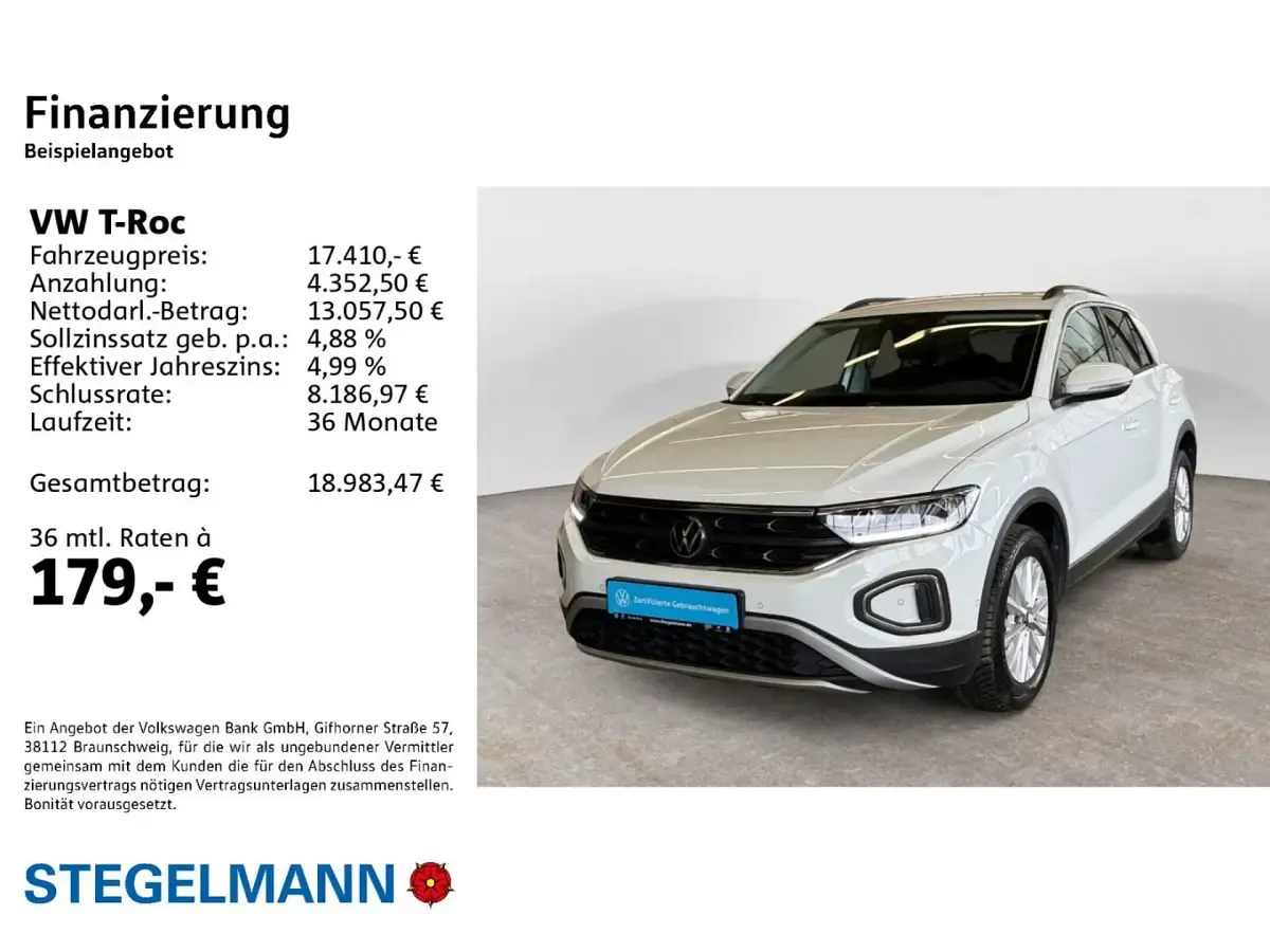 Gebraucht VW T-Roc Life 110 PS (80 kW) 2022 Weiß SUV