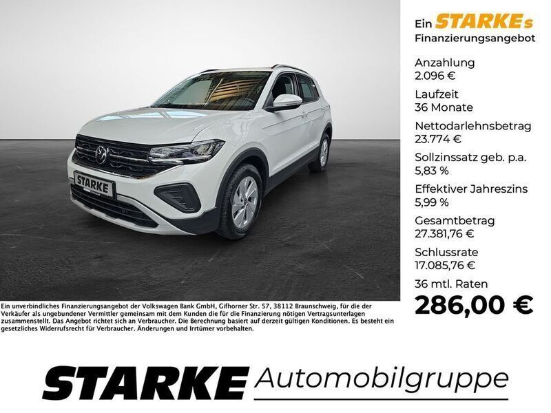Weiß (pure white) Gebraucht 2024 VW T-Cross Life SUV | 25.870 € (Fairer Preis) - Bild 1/3