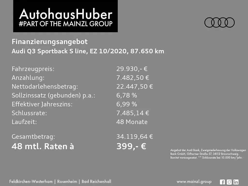 Gebraucht Audi Q3 Sportback S-Line 190 PS (139 kW) 2020 Rot SUV
