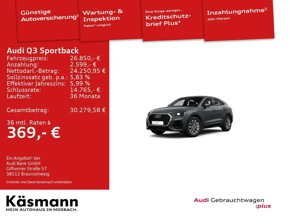 Gebraucht Audi Q3 150 PS (110 kW) 2022 Nanograu metallic SUV