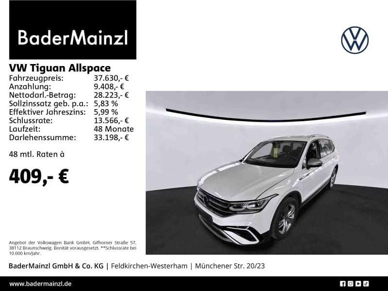 Weiß Gebraucht 2023 VW Tiguan Allspace SUV | 37.630 € (Guter Preis) - Bild 1/3