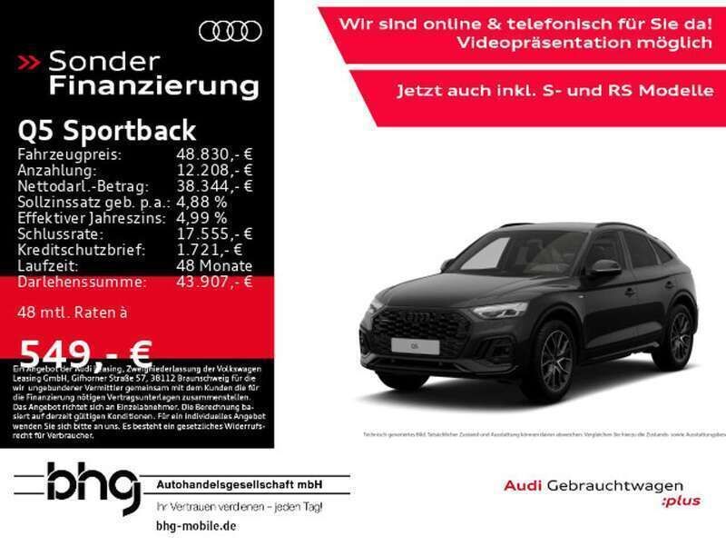 Mythosschwarz metallic Gebraucht 2022 Audi Q5 S-Line SUV | 48.830 € - Bild 1/4