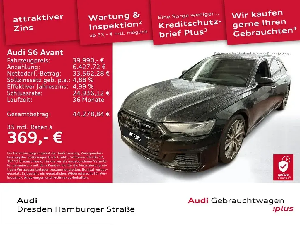 Używany Audi S6 Ambiente 344 KM (253 kW) 2022 Czarny Kombi