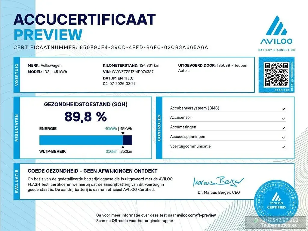Gebraucht VW ID.3 110 kW (150 PS) 2021 Weiß Kleinwagen