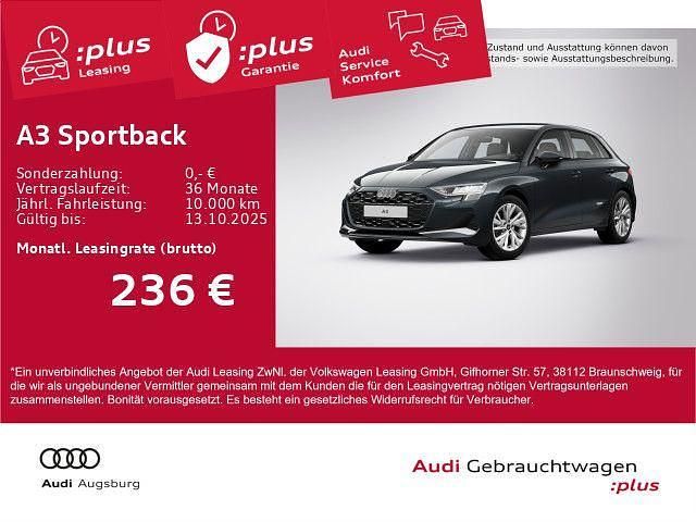 Grau Gebraucht 2025 Audi A3 Sportback Advanced Plus Limousine | 28.590 € (Fairer Preis) - Bild 1/4