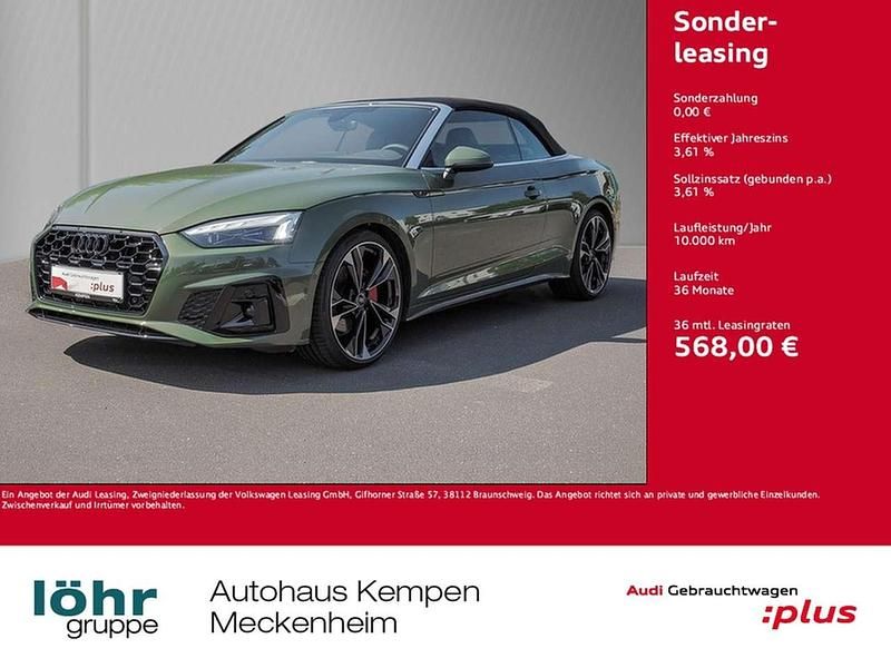 Distriktgrün metallic Gebraucht 2024 Audi A5 Cabriolet S-Line Cabrio | 53.850 € (Fairer Preis) - Bild 1/3