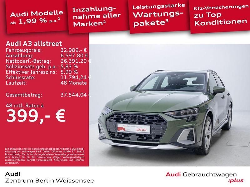 Distriktgrün metallic Gebraucht 2024 Audi A3 Ambiente Limousine | 32.689 € (Fairer Preis) - Bild 1/4