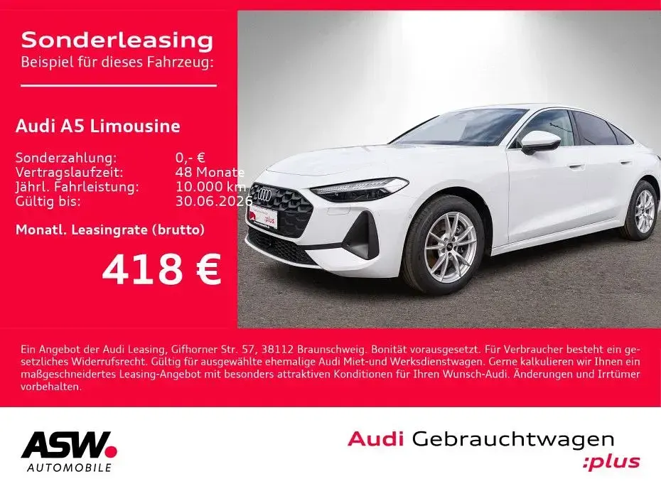 Second-hand Audi A5 Ambiente 204 CP (150 kW) 2025 Alb Berlinǎ
