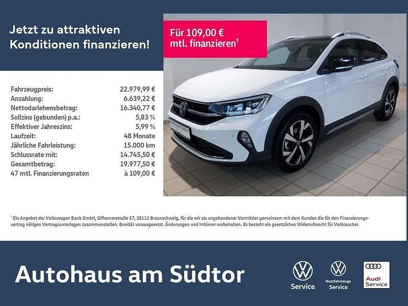 Pure white/schwarz Gebraucht 2024 VW Taigo Style SUV | 22.980 € (Fairer Preis) - Bild 1/2